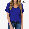 KFSUNNUN Women's Short Sleeve V-Neck Shirts Loose Casual Tee T-Shirts