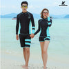 KFSUNNUN 5 Pieces Sets Parent-child UPF 50+ Skins Rash Guard Long Sleeves