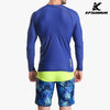 KFSUNNUN Pure Navy Blue Couple UPF 50+ Skins Rash Guard Swimsuit Long Sleeves