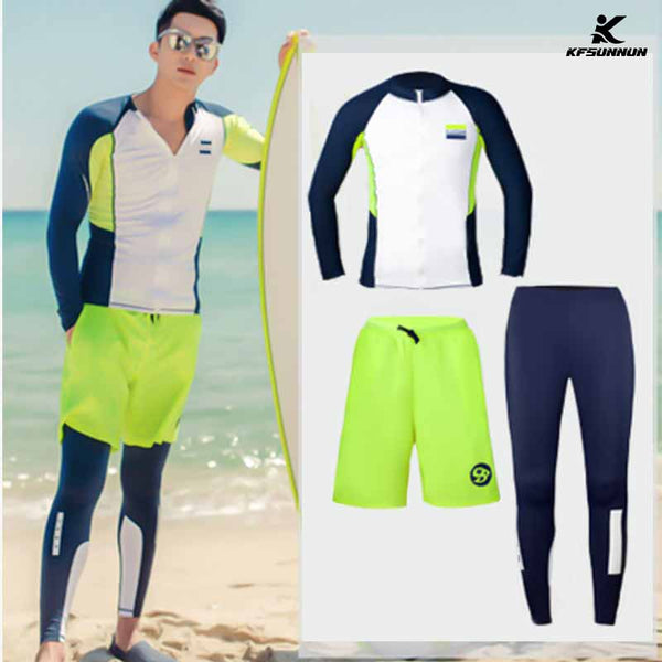 KFSUNNUN 5 Pieces Sets Couple UPF 50+ Skins Rash Guard Long Sleeves