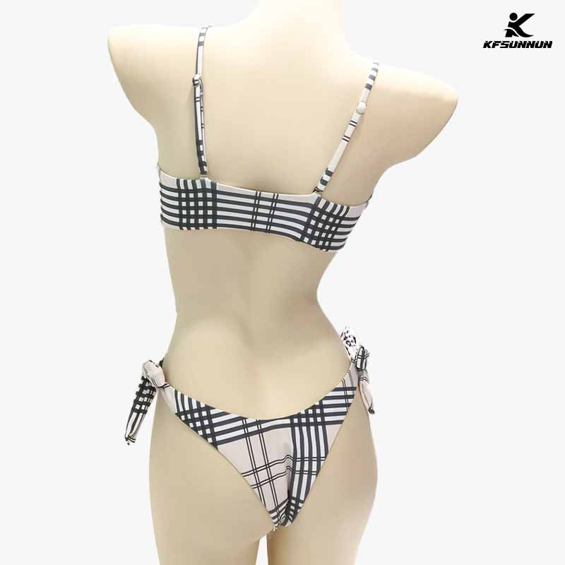 KFSUNNUN Women Push up Triangle Bikini Set Side Tie Low Waisted Two Piece Swimsuit