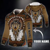 🔥Hot Sale - Personalized Wolf Native American Zip Hoodie Custom Text,leave an order note, we will mark the name according to the review